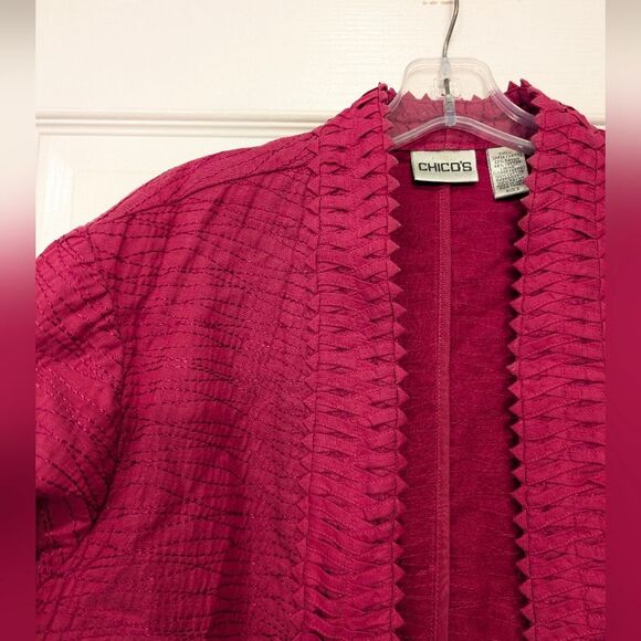 Chicos women's embroidered purple Cottagecore open front blazer cardigan sz 3 XL - Picture 4 of 9